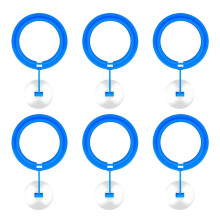 (Blue) Anneau distributeur de nourriture flottant pour poissons avec ventouse pour aquarium, installation facile, noir, carré, rond