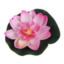 (Water pink) Artificial Floating Lotus Water Lily Flowers for Garden Pond Tank Big Red
