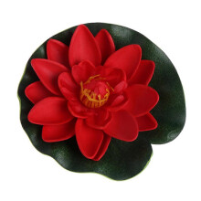 (Big red) Fleurs artificielles de lotus flottantes rouges pour bassin de jardin. Grand nénuphar rouge.