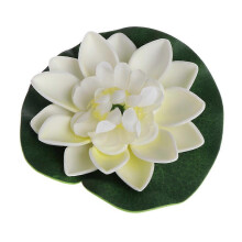 (Milky white) Artificial Floating Lotus Water Lily Flowers for Garden Pond Tank Big Red
