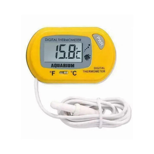 (yellow) Accurate Black Digital Aquarium Thermometer Easy Read