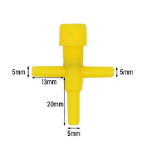 (yellow, 10pcs) 10 Pack Adjustable Aquarium Air Valve 4mm Tube Oxygen Pump Splitter