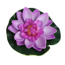(Lavender) Artificial Floating Lotus Water Lily Flowers for Garden Pond Tank Big Red