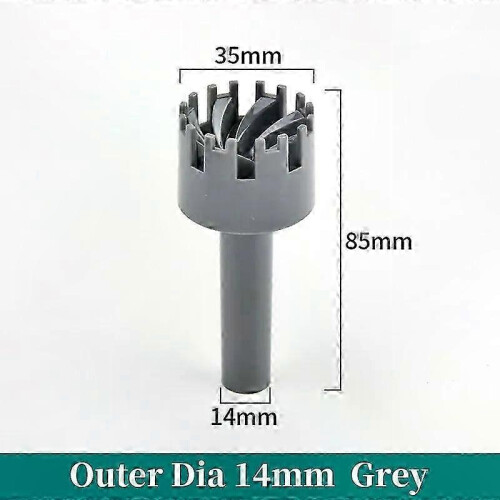 (Grey-14mm) PVC Pipe Surface Skimmer Spin Inflow Filter for Aquarium Plant Cleaning