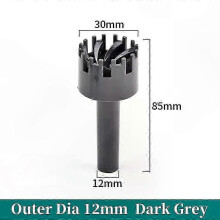 (Dark grey-12mm) PVC Pipe Surface Skimmer Spin Inflow Filter for Aquarium Plant Cleaning