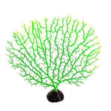 (Green, M) Artificial Sea Fan Coral Reef Branch Decor for Aquarium Fish Tank Landscape Blue S