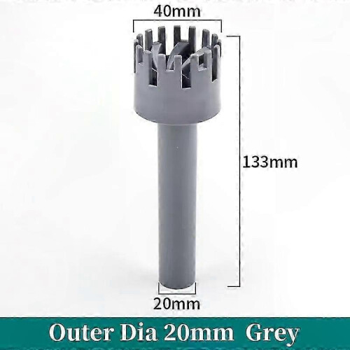 (Grey-20mm) PVC Pipe Surface Skimmer Spin Inflow Filter for Aquarium Plant Cleaning