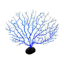 (Blue, S) Artificial Sea Fan Coral Reef Branch Decor for Aquarium Fish Tank Landscape Blue S