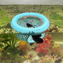 (Blue) Floating Betta Skins BettaShrimpFeeder Cave Hammock Feeding Rings Aquarium Hiding Decor