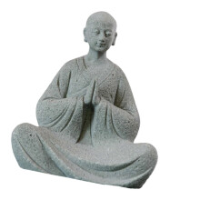 (The wishing monk sit, large) Statue de Bouddha pour aquarium, figurine de moine, décoration pour la maison, le bureau ou la voiture (grand format).