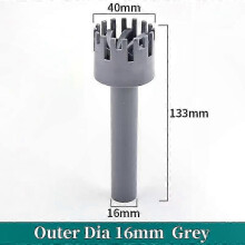 (Grey-16mm) PVC Pipe Surface Skimmer Spin Inflow Filter for Aquarium Plant Cleaning
