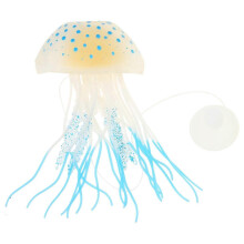(Blue) Tank Decor Vibrant Small Silicone Artificial Jellyfish Floating Moving Ornament Green Hot