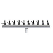 (Silver, 10Way) 2 Way Air Splitter Valve for Aquarium Tank - Air Flow Distributor with Lever Control