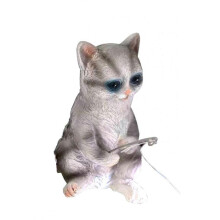 (2) Décoration murale en verre représentant un chaton pêcheur mignon et amusant, statue en résine pour aquarium.