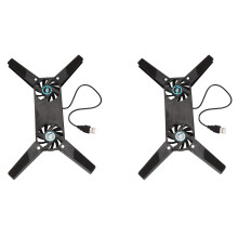 2X Laptop Cooling Pad, Double Ventilateur pour Refroidissement Ordinateur Portable, USB Pliable Ordinateur Portable Cooler Pad, Notebook Fan pour Les