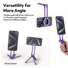 Ulanzi MA30 Carabiner-Mounted Phone Mount Dual-Sided Magnet Tripod Desk Mount for Video Light Outdoor Travel Vlog Livestreaming