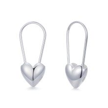 Sterling Silver Safety Pin Hoop Earrings for Women