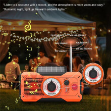 Solar Hand Crank Radio 5000mAh AM/FM/WB Weather Radio with Power Bank SOS Alarm Emergency Flashlight Reading Lamp