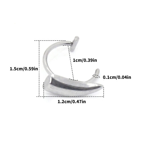 Fang Lip Cuffs Stainless Steel Non-Piercing Studs for Adults 2