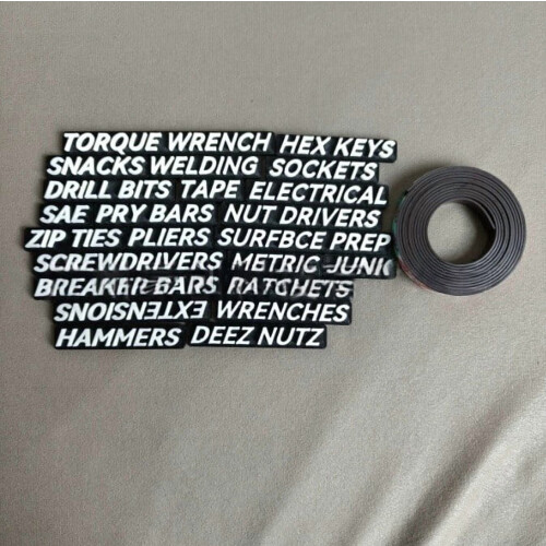 Magnetic Toolbox Labels and Tape Set 24 Pieces 2