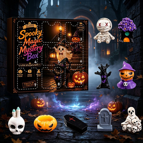 (Style 7)Halloween Resin Skeleton Ghost Pumpkin Figures Collection For Parties And Gift Exchanges 2