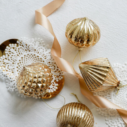 Vintage Glass Christmas Ornaments Irregular Shape 4 Pcs 1