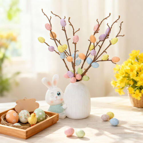 Easter Egg Flower Picks Artificial Twig Branches 10 pcs 2