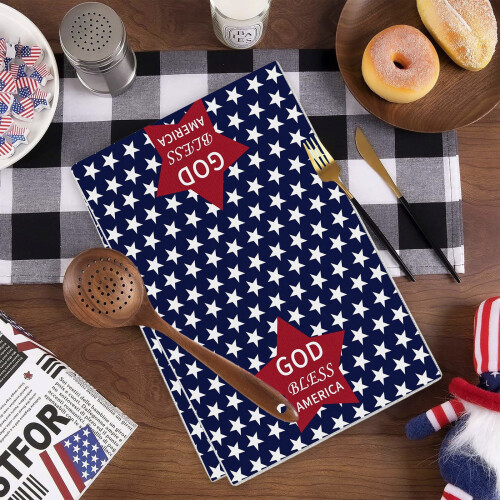 Independence Day Kitchen Towel Star Pattern 1 Pack 2