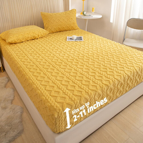 Flannel Velvet Bed Sheets Deep Pocket 360 Snug Fit