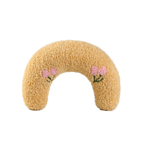(Yellow) Soft Polyester PP Cotton Cat Pillow for Deep Sleep - Cute Pet Accessory