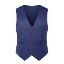 (Lake Blue, 4XL) Slim Fit Herren-Anzugweste, einreihig, lässig-formell
