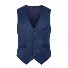 (Royal Blue, L) Gilet de costume homme coupe slim, coupe décontractée ou formelle, à simple boutonnage