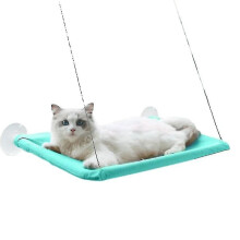 (Green) Strong Suction Cups Cat Window Perch Breathable Comfy Pet Bed-hao