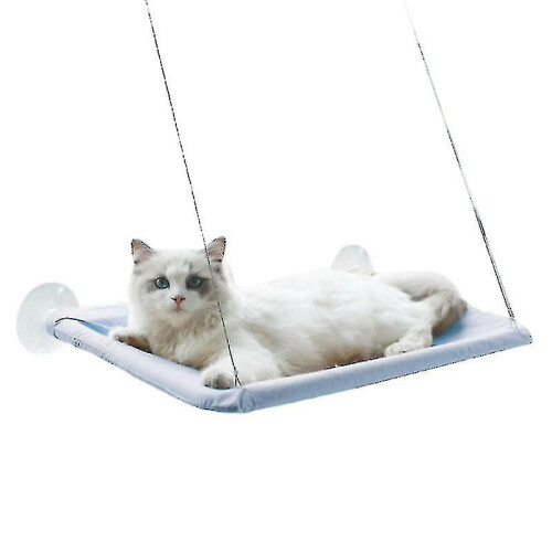 (Blue) Strong Suction Cups Cat Window Perch Breathable Comfy Pet Bed-hao