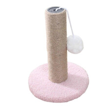 (Pink) Indoor Cat Scratching Post Scratch Resistant Coral Fleece Cute Shape Stable Comfortable