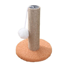 (Tangerine) Indoor Cat Scratching Post Scratch Resistant Coral Fleece Cute Shape Stable Comfortable