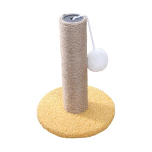 (Yellow) Indoor Cat Scratching Post Scratch Resistant Coral Fleece Cute Shape Stable Comfortable