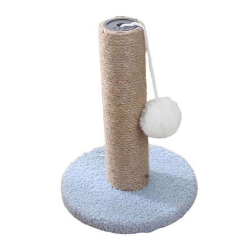 (Light Blue) Indoor Cat Scratching Post Scratch Resistant Coral Fleece Cute Shape Stable Comfortable