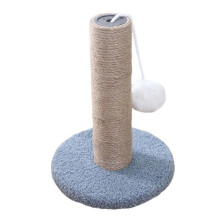 (Dark Blue) Indoor Cat Scratching Post Scratch Resistant Coral Fleece Cute Shape Stable Comfortable
