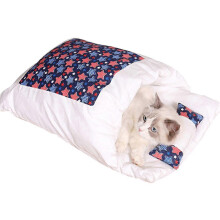 (D, M) Warm Winter Removable Cat Bed & Sleeping Bag Cat House Small Pet Bed
