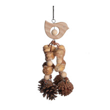 (Bird style) Natural Pinecone Bird Tearing Block Parrot Chewing Climbing Toy for All Size Birdcages