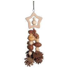 (Five pointed star mo) Natural Pinecone Bird Tearing Block Parrot Chewing Climbing Toy for All Size Birdcages