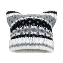 (black gray) Cappello con orecchie di gatto cave e teschio stile anni 2000, autunno primavera, casual da esterno, nero grigio