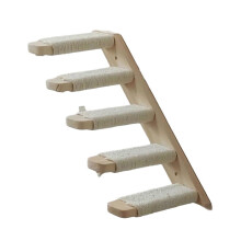 (Inclined ladder left) Solid Wood Cat Hammock Climbing Shelf Wall Mounted Furniture for Cats to Climb and Lounge
