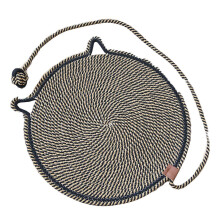 (Earthy yellow and bl) Woven Cat Dog Scratcher Nest Mat Cartoon Kittens Multiple Colors Earthy Yellow Blue