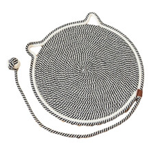 (flower black) Woven Cat Dog Scratcher Nest Mat Cartoon Kittens Multiple Colors Earthy Yellow Blue