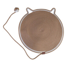 (Khaki) Woven Cat Dog Scratcher Nest Mat Cartoon Kittens Multiple Colors Earthy Yellow Blue