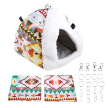 (S) Kleines Haustier-Spielzelt, weiches, warmes Bett, Versteck, Schaukelzelt, Käfigdekoration für Papageien, Hamster, Gleithörnchen, Rennmäuse