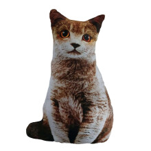 (gray cat) Hot 3D Cat Shape Cute Soft PP Cotton Pillow for Kids Unique Gift Brown Cat