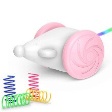 (Pink) Intelligentes interaktives Katzenspielzeug mit LED-Lichtern und frecher Maus für Wohnungskatzen